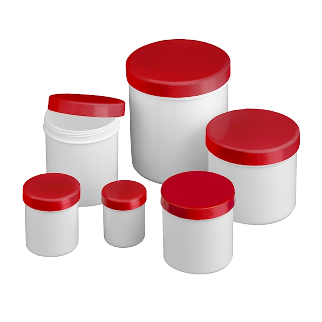 Jar with lid red PP 6 ml